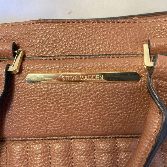 Steve Madden Purse Brown Hand And Shoulder Straps Detachable Small Bag Inside - Picture 2 of 8
